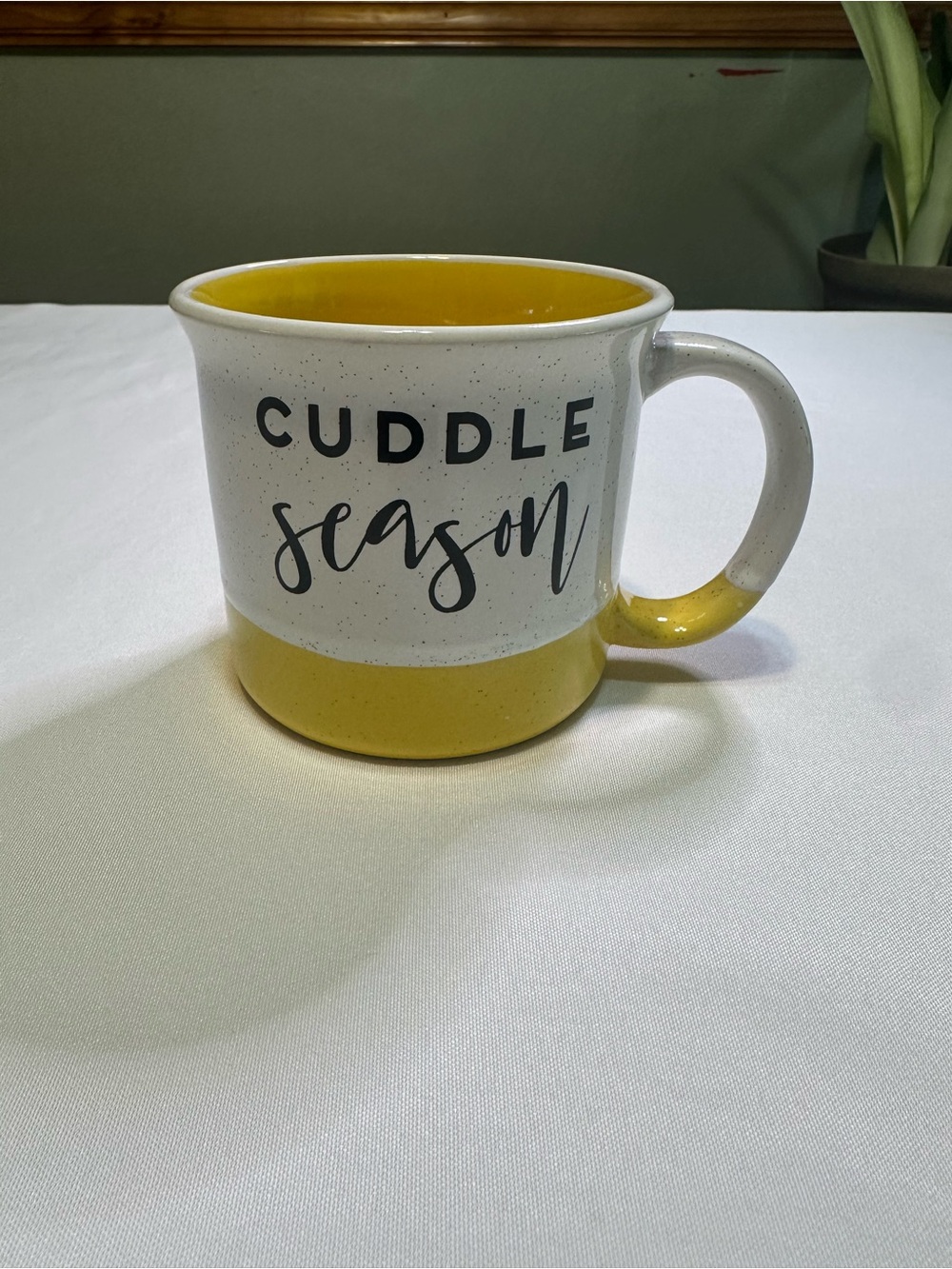 Cuddle Season Yellow Speckled Ceramic Coffee Mug - Cozy Ceramic Cup